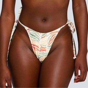 Lahana swim tala high cut bikini bottom in zebra print